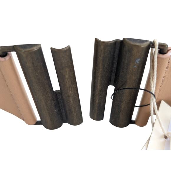 NWT Maje Gold Abricot Elasticized Stretch Double Buckle Belt FR Size 1 US Small - Picture 6 of 7